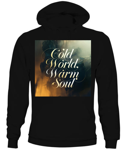 "Cold World, Warm Soul" - (Design 2) Elegant Script Edition Unisex Hoodie 